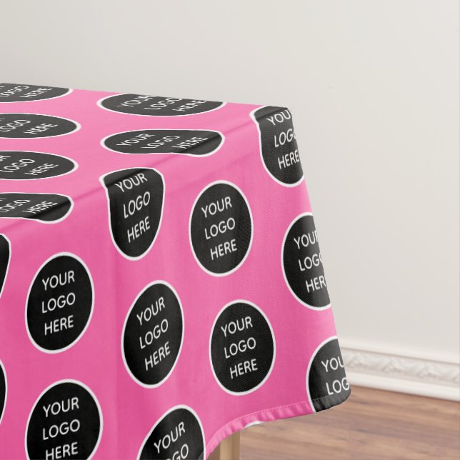 Logo Company Hot Pink Business Promotional  Tablecloth (In Situ)