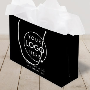Logo Corporate Black Company Minimalist Large Gift Bag