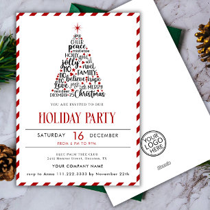 Logo Corporate Business Party Christmas Tree Holiday Card