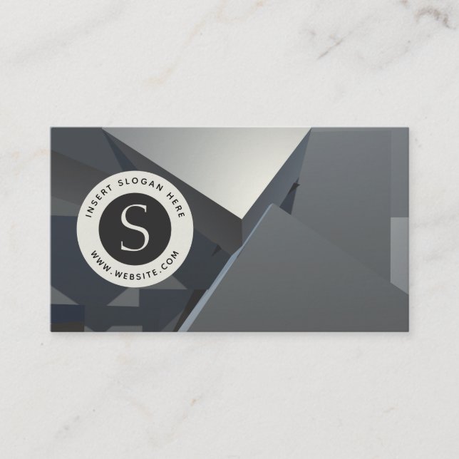 Logo Corporate Modern Metal Business Card (Front)