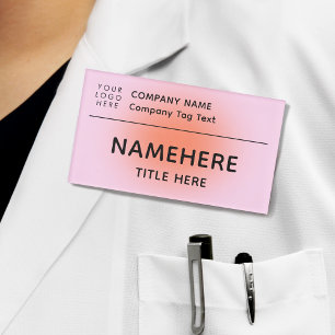 Logo Corporate Modern Peachy Pink Aura Title Name Tag