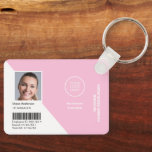 Logo Corporate Pink Employee Photo ID Employee  Key Ring<br><div class="desc">Professional Corporate Employee Photo ID Employee Lanyards in Pink</div>