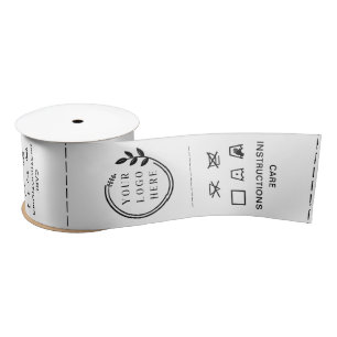 Logo Custom Business Garment Care Clothing Labels Satin Ribbon