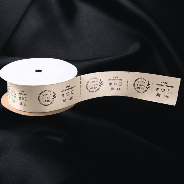 Logo Custom Business Garment Care Clothing Labels Satin Ribbon (Creator Uploaded)
