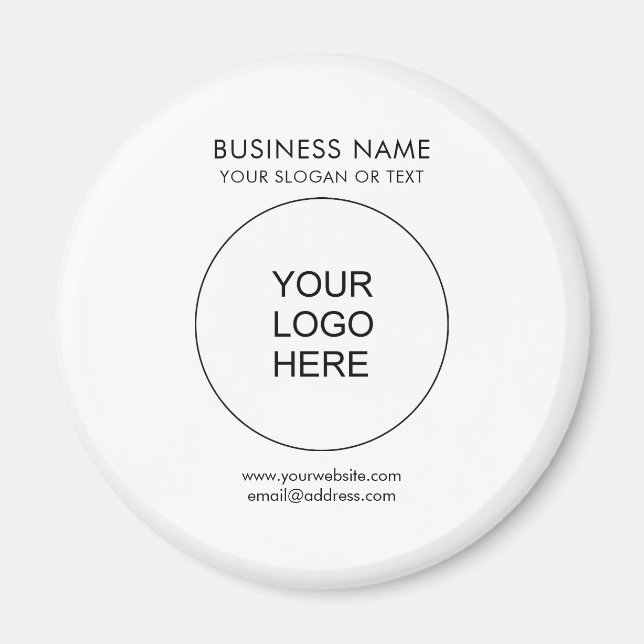 Logo Custom Business Promotional Circle Template Magnet (Front)