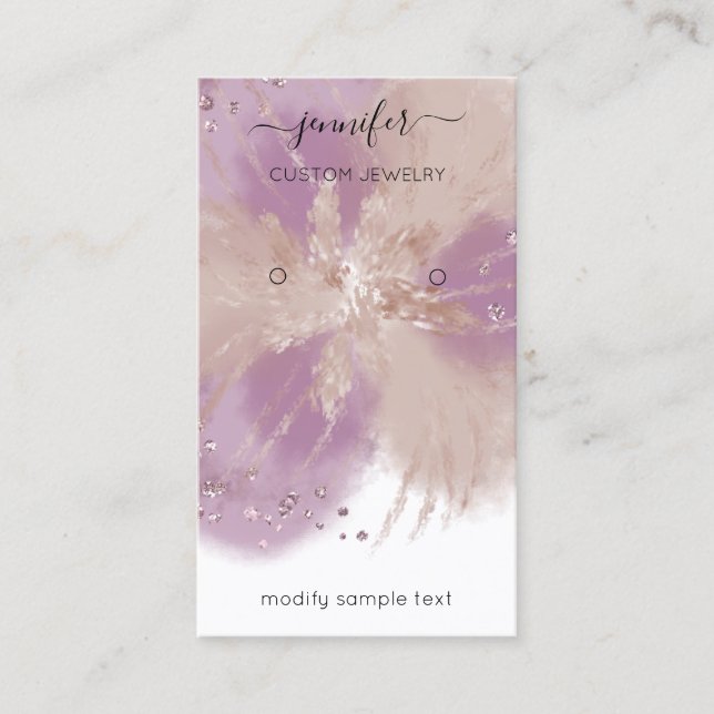 Logo Custom Jewellery Card Social Media Floral Pin (Front)