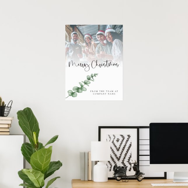 Logo Custom Photo Company Foliage Merry Christmas  Poster (Home Office)