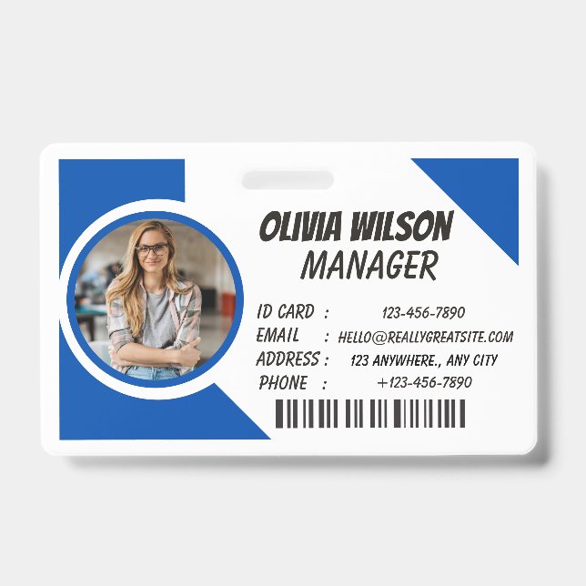 Logo Custom Photo ID Card Badge Holder (Front)