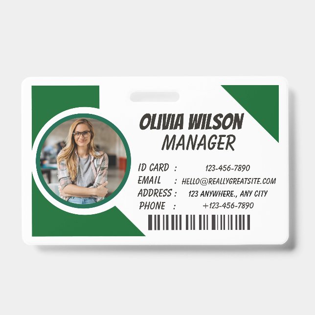 Logo Custom Photo ID Card Badge Holder (Front)