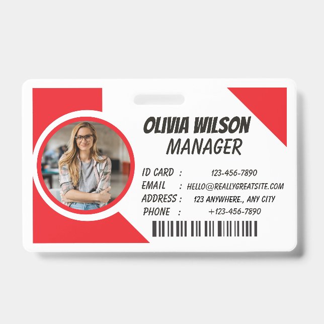 Logo Custom Photo ID Card Badge Holder (Front)