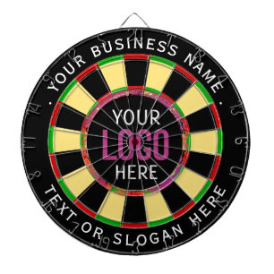Logo & Custom Text Business Company Dartboard