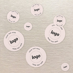 Logo Custom Text Business Promotional Blush Pink Confetti