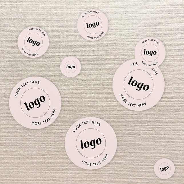 Logo Custom Text Business Promotional Blush Pink Confetti (Logo with custom text business promotional blush pinbk confetti)