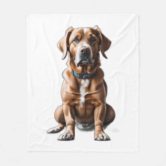 logo design t-shirt dog fleece blanket (Front)