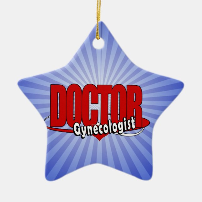 LOGO DOCTOR GYNECOLOGIST CERAMIC TREE DECORATION (Front)
