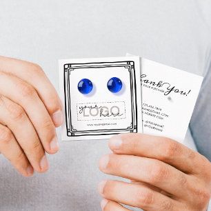 Logo Doodle Stud Earring Square Card 06 Small Pack
