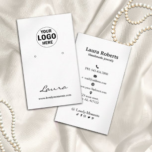 Logo earring display card Social Media Black White