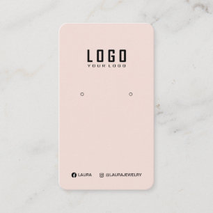 Logo Earring Display Card Social Media Pastel Pink