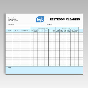 Logo Editable Office Restroom Cleaning Log Notepad