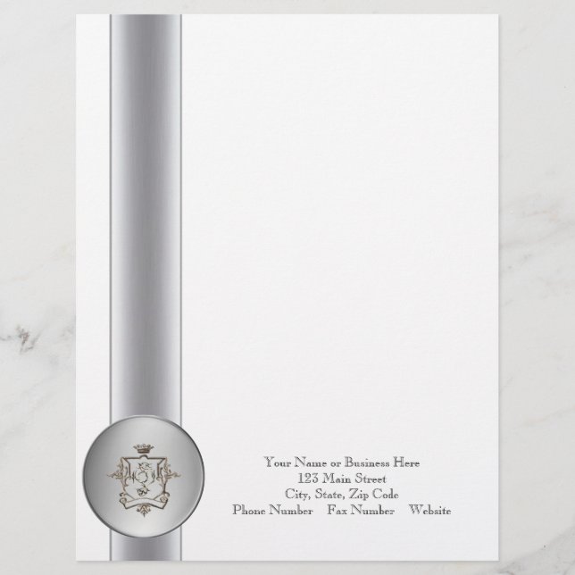 Logo elegant business silver letterhead template (Front)