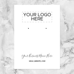 Logo Elegant Script Custom Earring Card