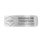  Logo Employee Job Title Metallic Silver Colour