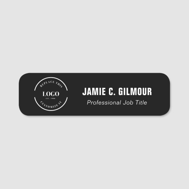 Logo employee name and job title  name tag (Front)