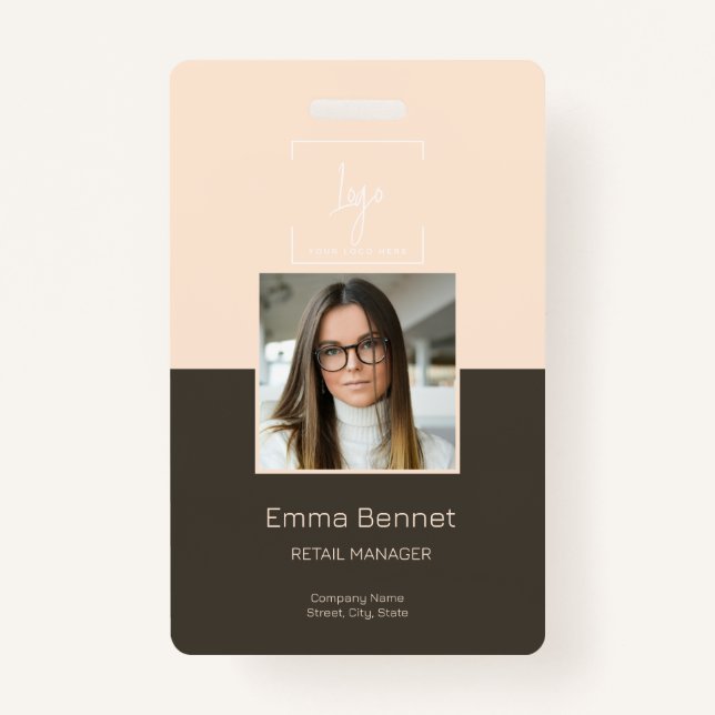 Logo Employee Photo ID Company  ID Badge (Front)