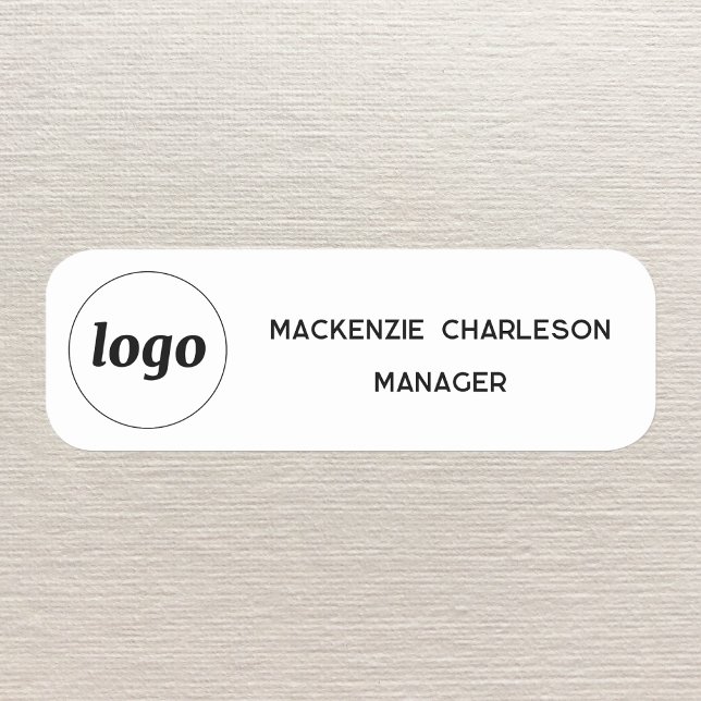 Logo Employee Staff Magnetic or Pin Name Tag (Simple logo staff employee name and job title custom name badge with magnetic or pin back)