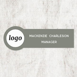 Logo Employee Staff Sage Green Business Name Tag