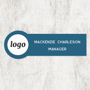 Logo Employee Staff Teal Green Business Name Tag