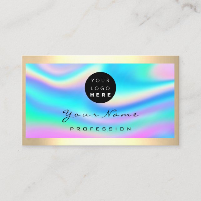 Logo Eyelash Makeup Artist Hairdresser Holograph Business Card (Front)