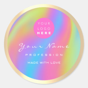 Logo Eyelash Makeup Hair Holograph Body Cosmetics Classic Round Sticker