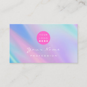 Logo Eyelash Makeup Hair Nails Holograph Modern Business Card