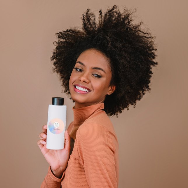 Logo Eyelash Makeup Hair Nails Holograph Rose Busi Classic Round Sticker (FlorenceK Studio )