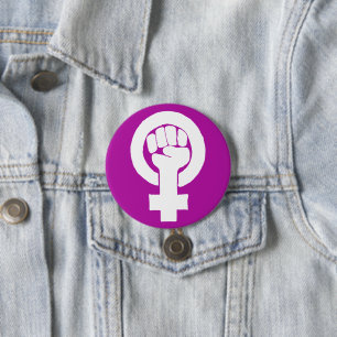 Logo, feminist / feminista, equality / igualidad: 7.5 cm round badge