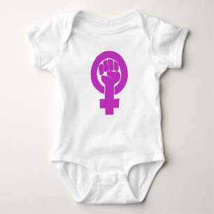 Logo, feminist / feminista, equality / igualidad: baby bodysuit