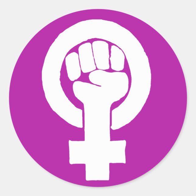 Logo, feminist / feminista, equality / igualidad: classic round sticker (Front)