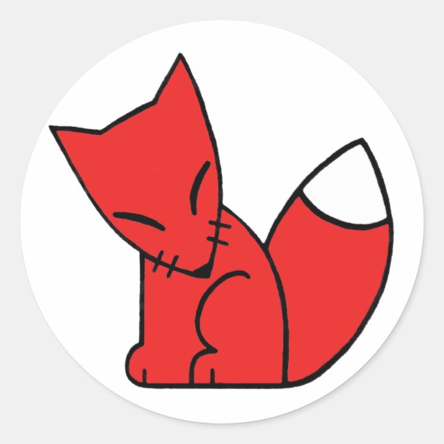 Logo Fox (red) Classic Round Sticker (Front)