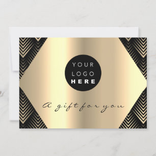 Logo Gift Certificate Black Gold Hair Makeup