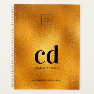 Logo gold monogram initial business planner
