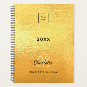 Logo gold monogram initials business 2025 planner