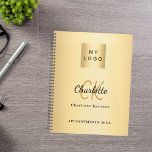 Logo gold monogram modern 2025 business planner<br><div class="desc">A faux gold looking background. Personalise and add your business logo,  monogram initials,  name and a title. Your company logo both on front and on the back.</div>