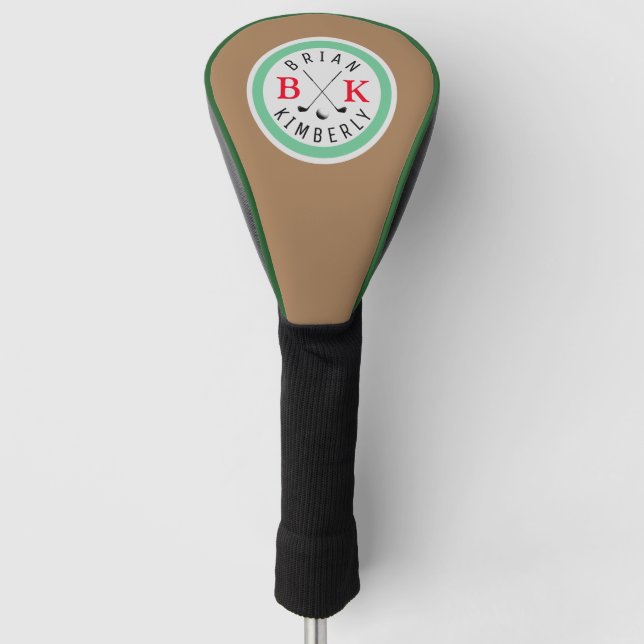 Logo GolfBall with his Name  Golf Head Cover (Front)