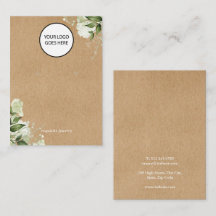 Logo Greenery Floral Kraft Earring Display Card