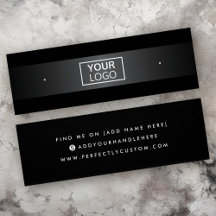 Logo grey gradient black stud earring display card