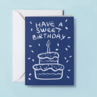 Logo Hand Drawn Cake With Candle Sweet Birthday