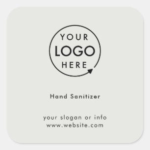 Logo Hand Sanitizer Grey Covid Professional Square Sticker