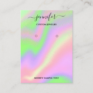 Logo Handmade Jewellery Card Holographic Pinky