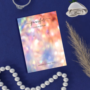 Logo Handmade Jewellery Card Holographic Rose